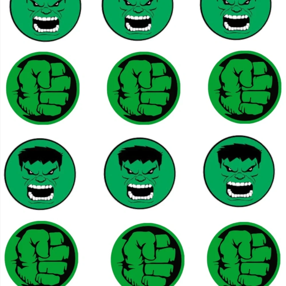 Green Hulk Cupcake Toppers